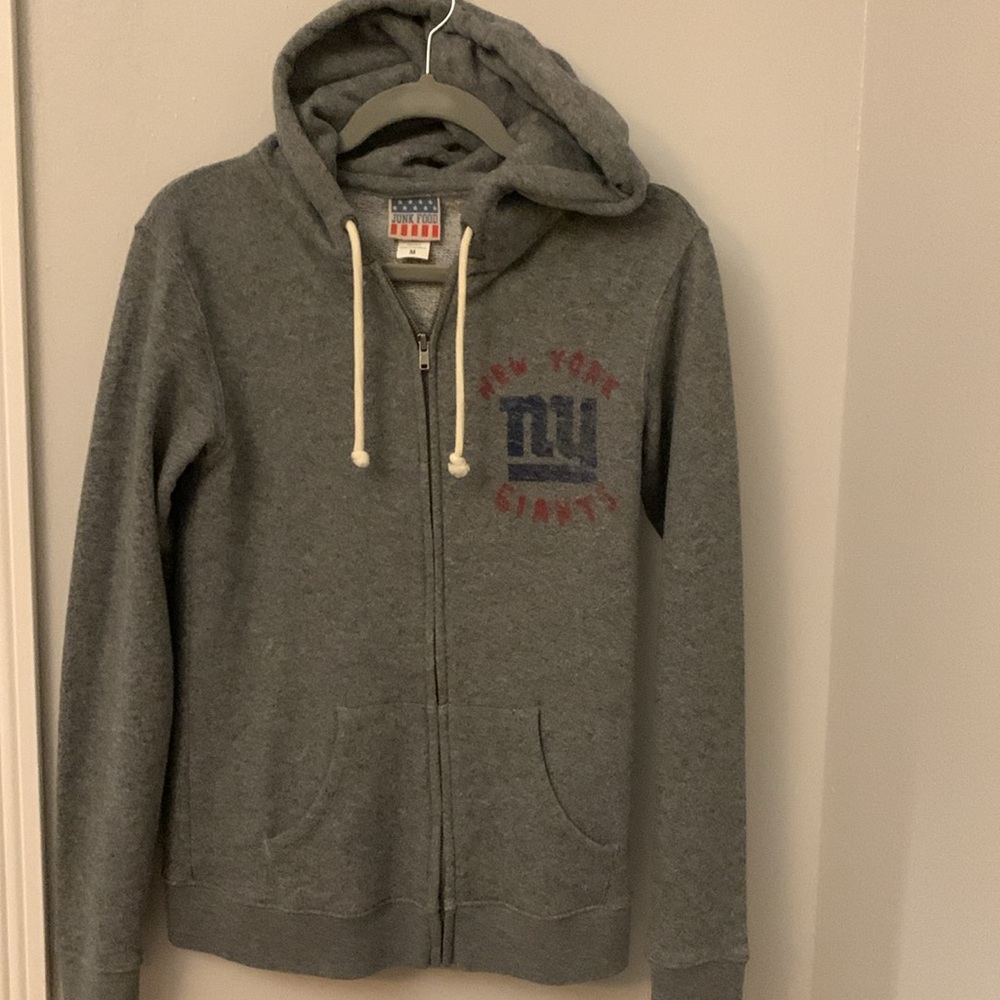 NY Giants NFL football team gray hoodie with zipper and pockets. Worn once/twice - Picture 4 of 5